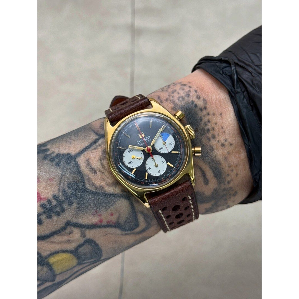 34mm • 1970s Gold Plated Tissot Seastar Chronograph ref.40502-6X cal.873